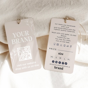 Product Tags | Price Tag Template | Price List | Hang Tag | Editable Business Garment Care Tag | DIY Canva Template Clothing Tag