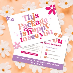 Thank You for Your Order Card Canva Template, Printable Order Card, Editable Order Package Insert - MOD