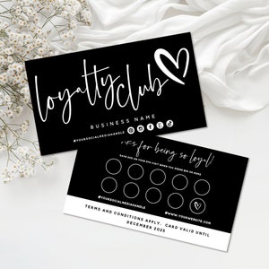 Loyalty Card Canva Template, Modern Customer Loyalty Card, Editable Rewards Card, Printable Salon Coupon Card Beauty Lash Punch Card - HART