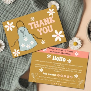 Bakers Editable Thanks For Your Purchase Card, Baking Business Thank You Card Template, DIY Customer Personalized Insert Card Template - SAM