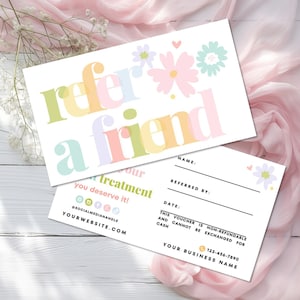 Referral Card Template, Refer a Friend Template, Client Referral Card, Editable Rewards Card Design, Printable Referral Discount Card-JUNE