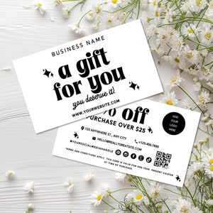Retro Coupon Card Template, Printable Business Coupon Canva Template, Groovy Business Promo Card, Business Marketing Card Promotional-SARA