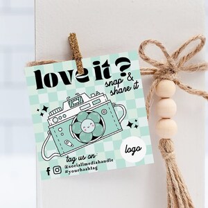 Retro Snap and Share Card Template, Social Media Card Template, DIY Follow Us On Social Media, Like & Connect With Us Template, Canva