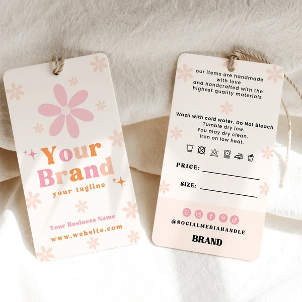 Editable Price Tag Template, Product Tags, Minimalist Product Tag, Custom Clothing Hang Tag, Business Hang Tag, Boutique Tag Canva Template