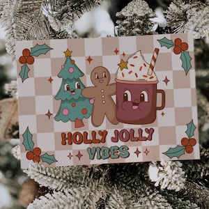Retro Christmas Business Thank You Card Template, Holiday Printable Thanks For Your Purchase, Small Business Mailer Insert Card, Canva Card