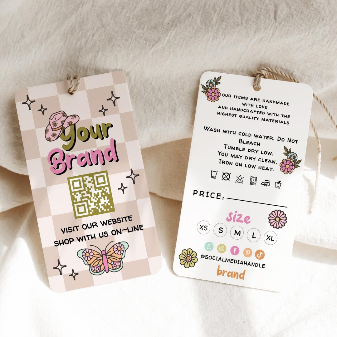 Editable Western Price Tag Template, Product Tags, Minimalist Product