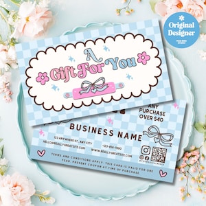 Coquette Bakery Loyalty Card Template, Editable Canva Discount Card, Printable Small Business Coupon, DIY Pink Promo Card for Bakers - WYN