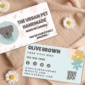 Pet Boutique Business Card Template, Dog Walking Business, Pet Boarding, Editable Business Card, Small Business, Animal Business Card Design