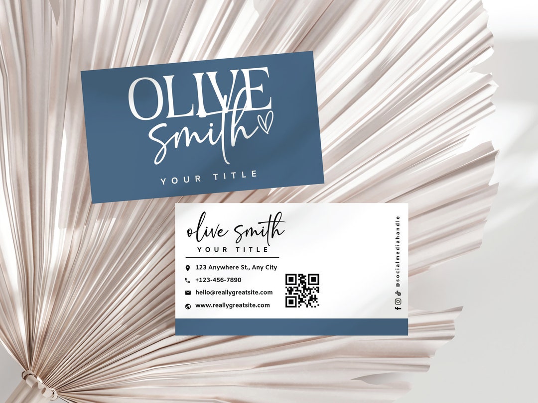 Business Card Template QR Code, Instant Download, Printable Business ...