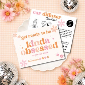 Car Diffuser Care Guide Editable Canva Template, DIY Car Air Freshener Use Instructions, Printable Diffuser Instruction Card Insert - MOD