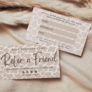 Referral Card Template, Refer a Friend Template, Client Referral Card, Editable Rewards Card Design, Printable Referral Discount Card, Canva