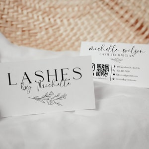 Lash Business Card Template, Lash Tech Business Cards, DIY Lash Artist Business Cards, Canva Business Card Template, Beauty Business Card,