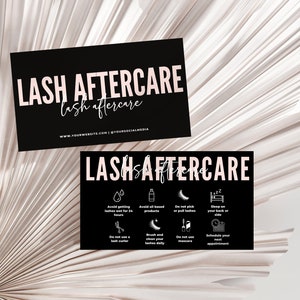 Editable Lash Business Card, Lash Aftercare Card Template, Lash Extension Card, Eyelash Care Card, Lash Business Care Card Template Canva