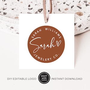 Editable Logo Design, Modern Terracotta Logo, DIY Circle Logo, Photography Logo Template, Simple Logo, Instant Download, Canva Logo Design