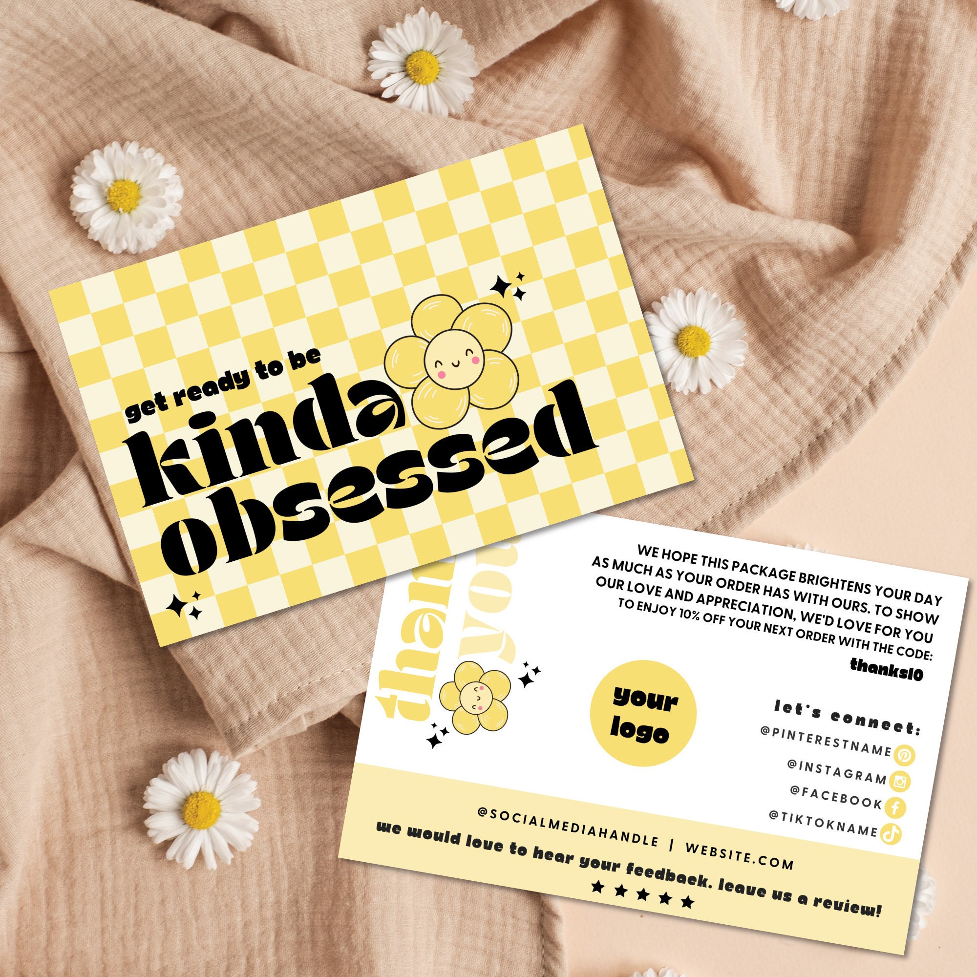 Retro Thank You Card Template Canva, Editable Small Business 70s Groovy ...