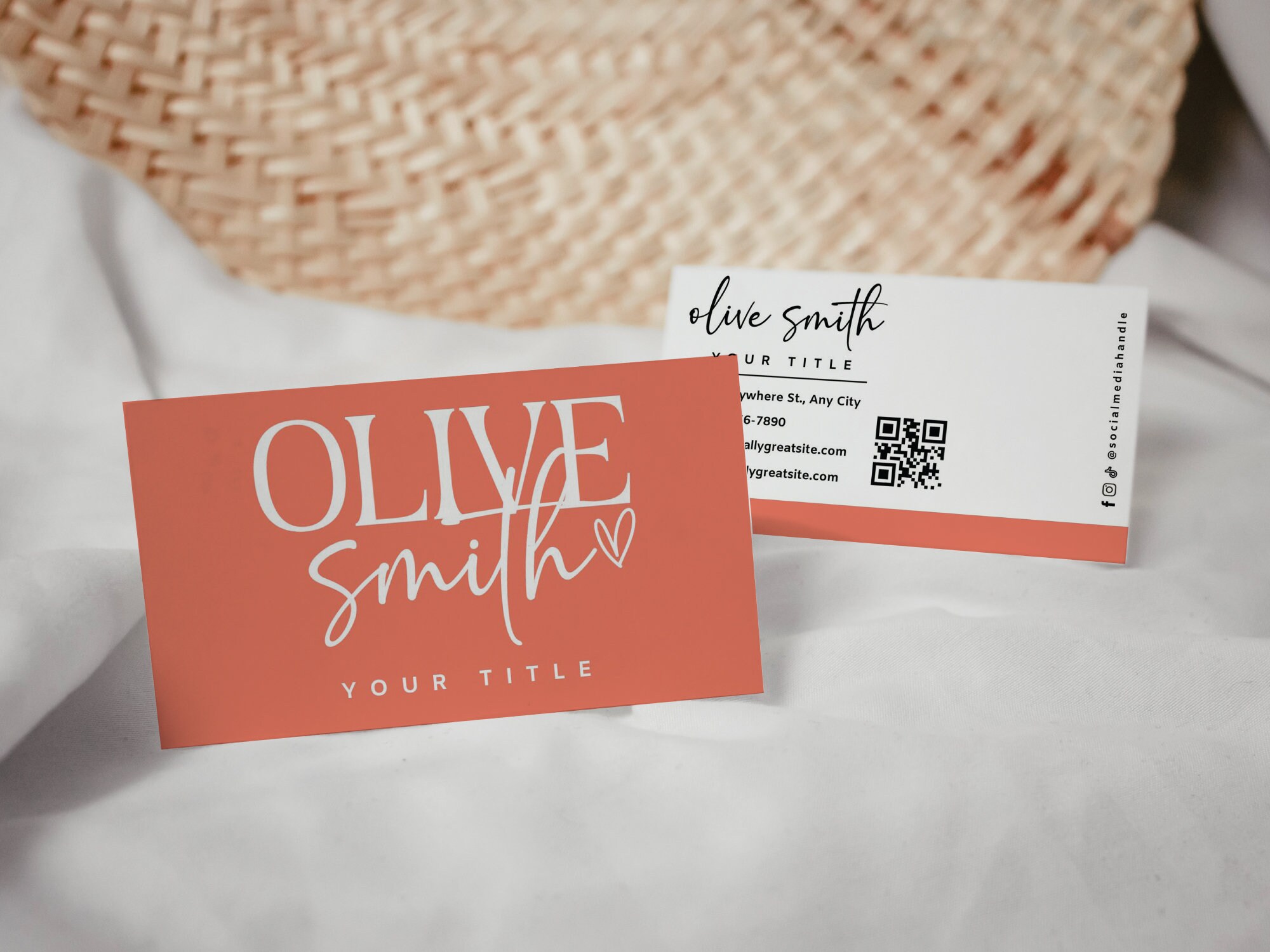Business Card Template QR Code, Instant Download, Printable Business ...