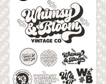 Editable Canva Logo Kit, Retro Whimsy Branding Kit, Vintage Neutral Logo Template, Small Business Brand Kit, Premade Logo Design - CLEO