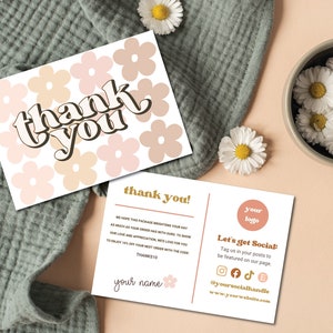 Retro Thank You Card Template, Editable Business Thank You Card, Customizable Package Insert Card, You Are Magic Thank You Card Canva