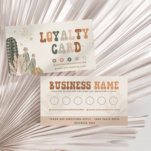 Loyalty Card Template, Instant Download, Modern Customer Loyalty Cards, Editable Rewards Card Design, Printable Loyalty Cards Canva