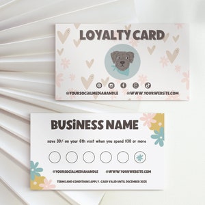 Loyalty Card Template, Modern Customer Punch Card, Editable Rewards Card Design, DIY Printable Discount Card, Customer Stamp Card