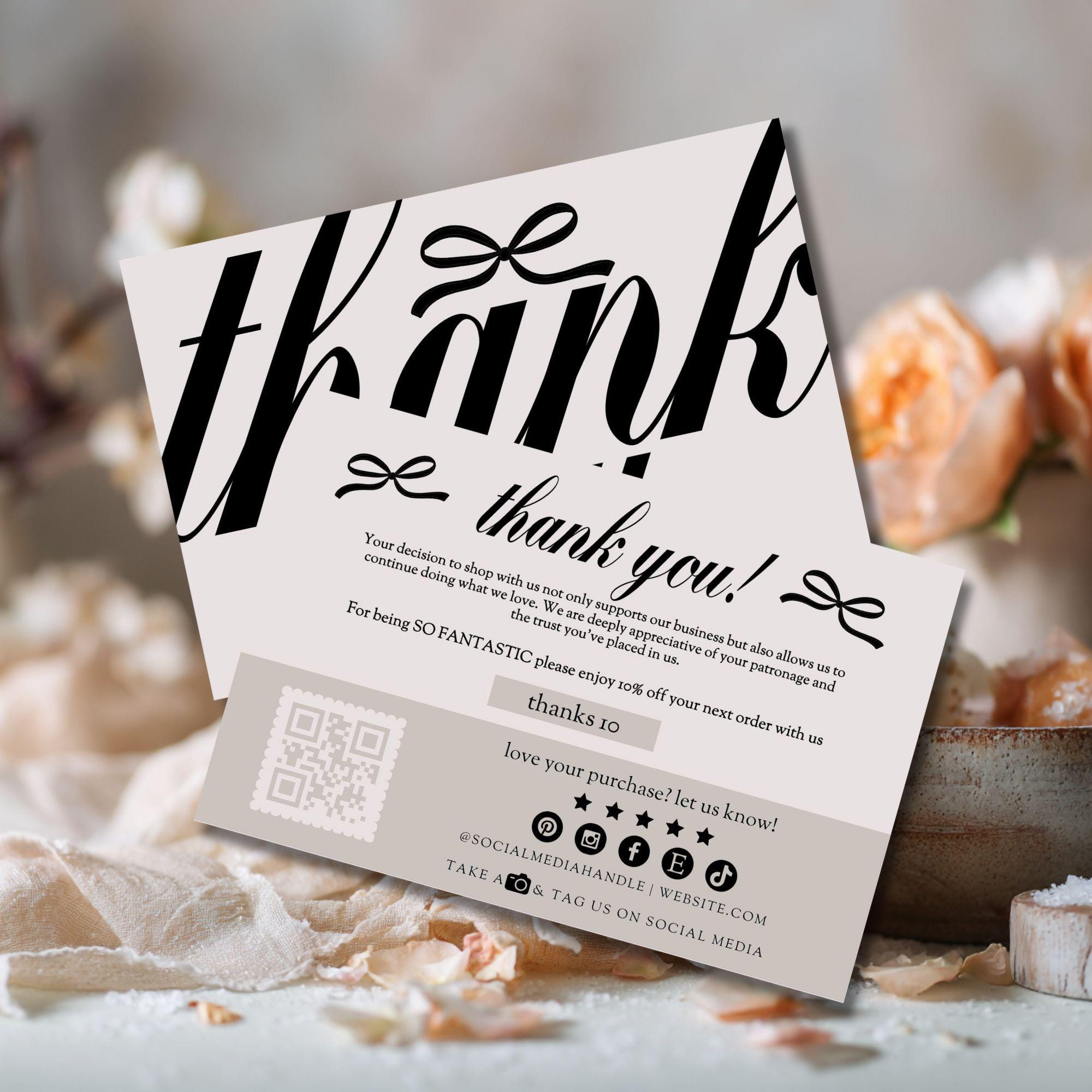 Editable Luxury Thank You Card Template, Old Money Aesthetic Business ...