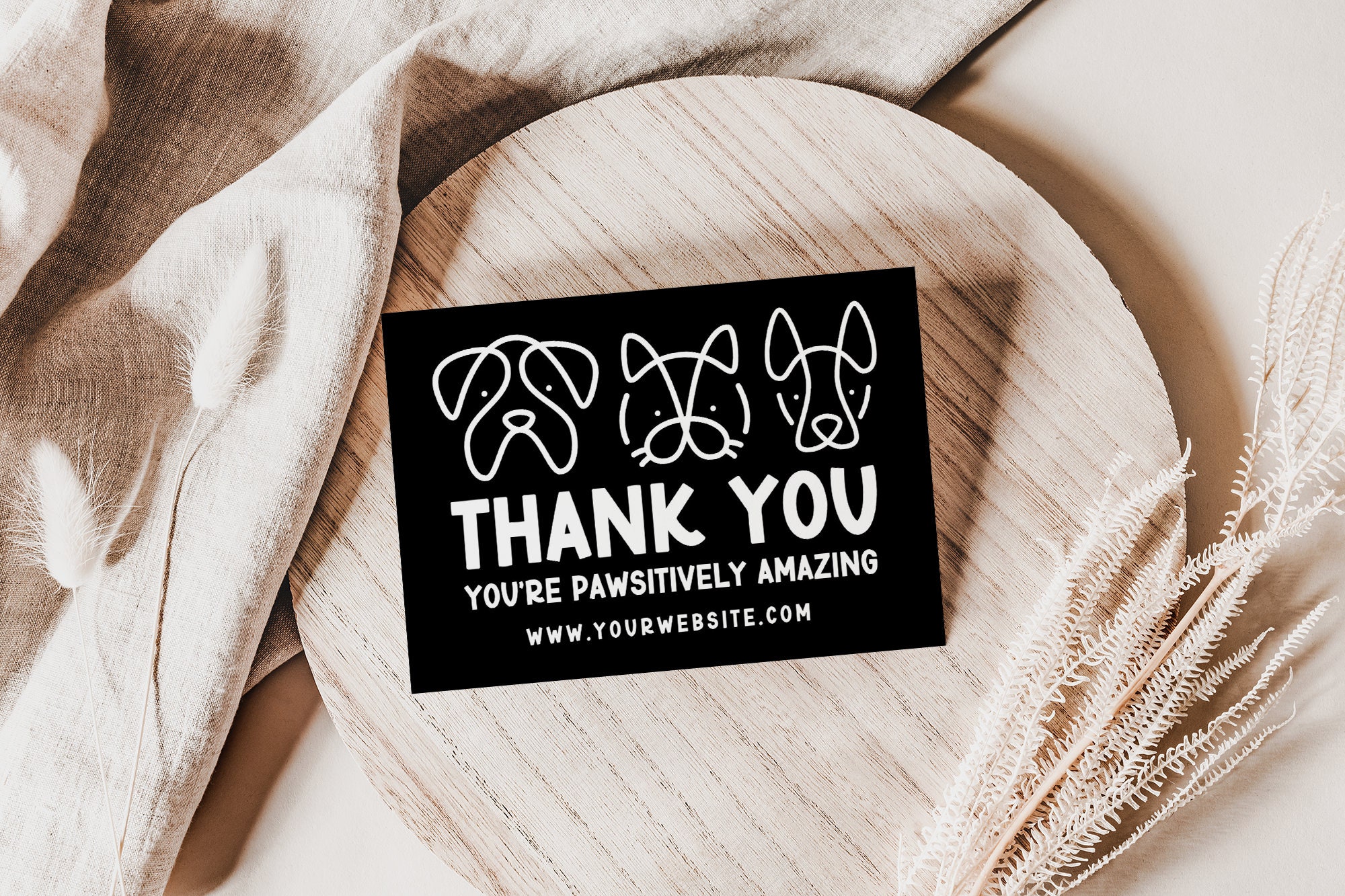 Pet Thank You Card Template, Dog Thank You Card, Pet Business Card, Cat ...