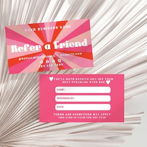 Referral Card Template, Refer a Friend Template, Client Referral Card, Editable Rewards Card Design, Printable Referral Discount Card, Canva