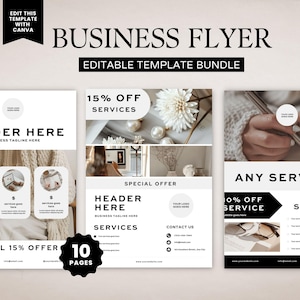 Business Flyer Bundle Template Canva, Editable Business Marketing Flyer,  Printable Small Business Services Templates, DIY Flyer Design