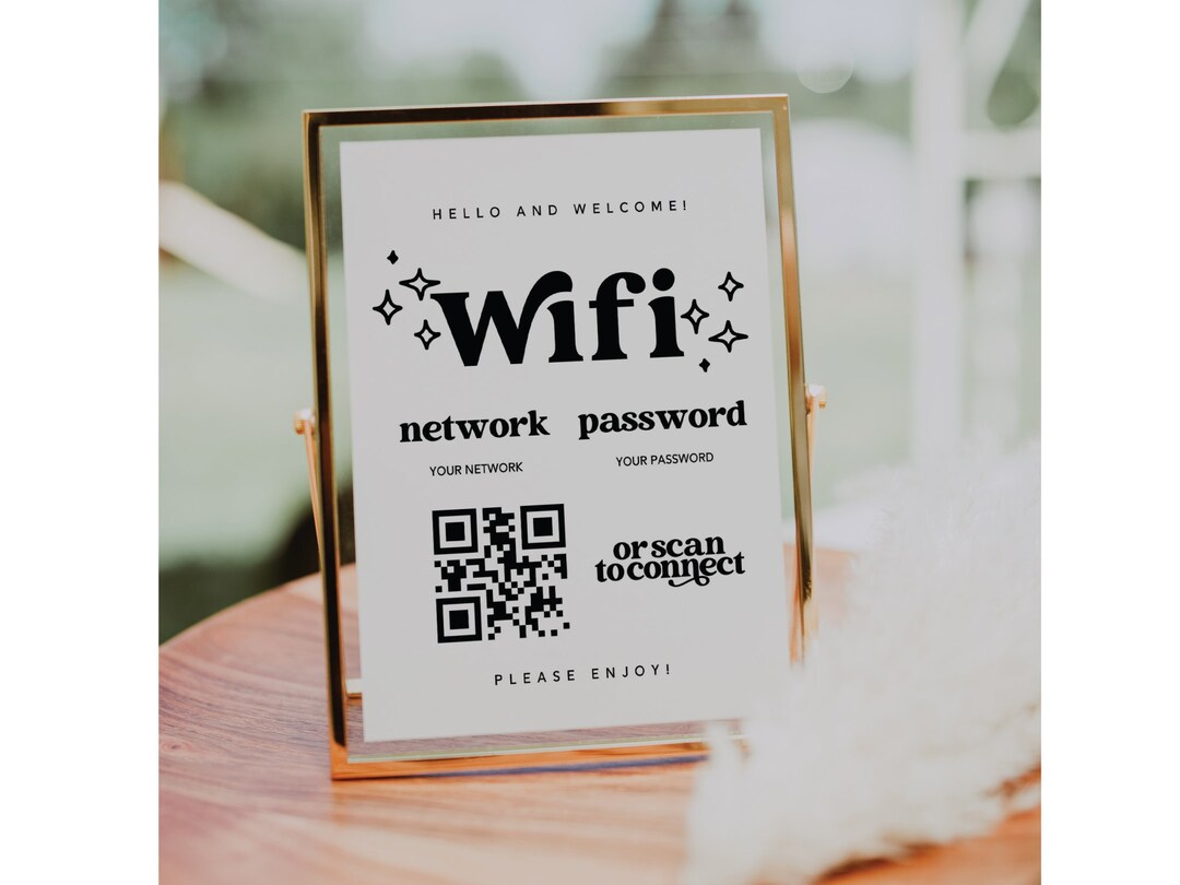 Wifi Password Sign | Custom Business Wifi Sign | Custom Wifi Qr Code ...