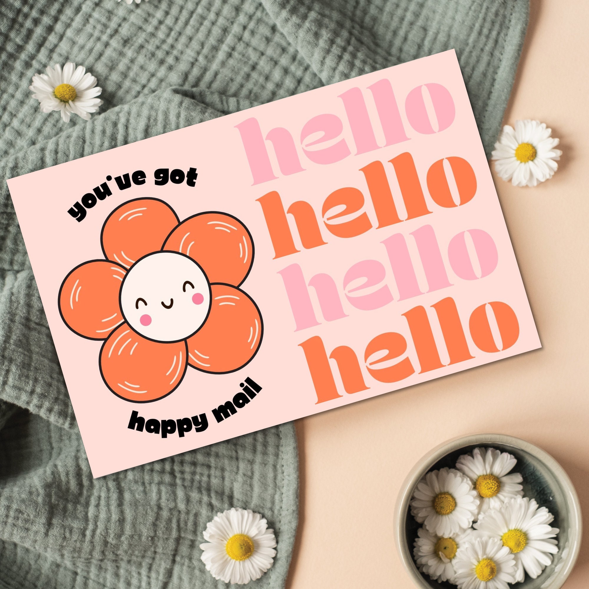 Retro Thank You Card Template Canva, Editable Small Business 70s Groovy ...