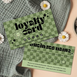 Retro Loyalty Card Template, Editable Customer Punch Card, Rewards Card Design, DIY Printable Discount Card, Customer Stamp Card Canva