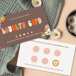 Editable Loyalty Card Template | Canva Editable | Punch Card | Client Royalty Card | Rewards Card Design | Editable Reward Card
