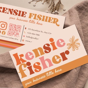 Boho Business Card Template Canva, Printable Business Card, Floral Business Card, Instant Download Card, DIY Calling Card, Bohemian Card