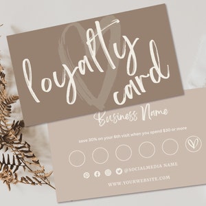 Loyalty Card Template, Instant Download, Modern Customer Loyalty Cards, Editable Rewards Card Design, Printable Loyalty Cards Canva image 2