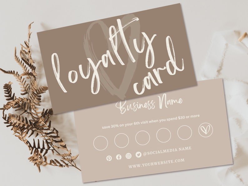 Loyalty Card Template, Instant Download, Modern Customer Loyalty Cards, Editable Rewards Card Design, Printable Loyalty Cards Canva image 2