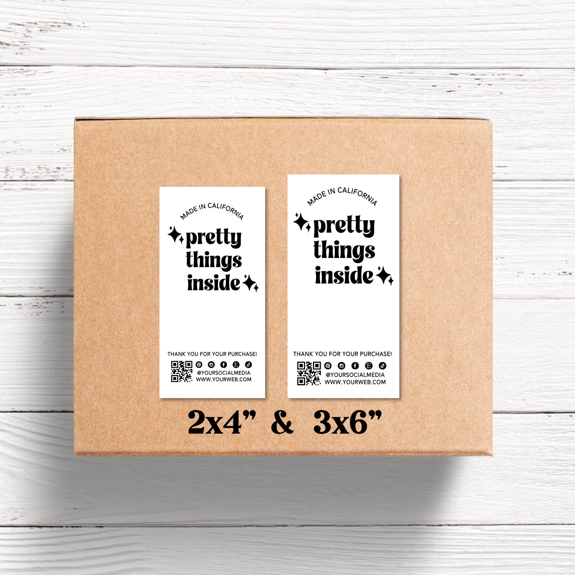 Retro Box Label Canva Template, Editable Packaging Label, Order ...