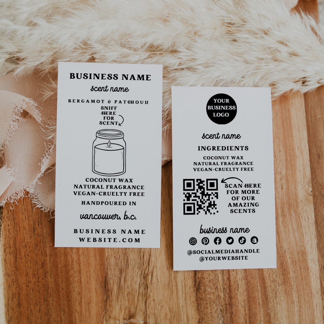 DIY Retro Candle Scent Sampler Card Template, Wax Melt Tester Card