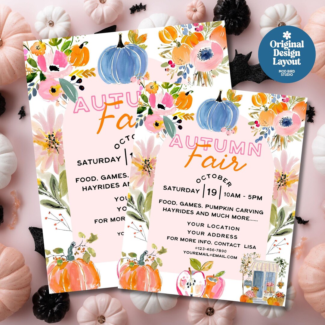 Fall Rally Invite Editable Fall Party Invitation, Backyard Bonfire Invite, Neighborhood ...