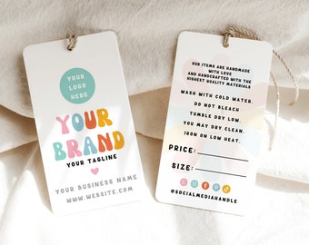 Editable Price Tag Template, Product Tags, Minimalist Product Tag, Custom Clothing Hang Tag, Business Hang Tag, Boutique Tag Canva Template