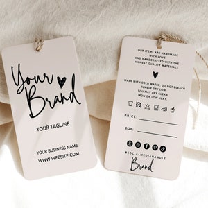 Editable Price Tag Template, Product Tags, Minimalist Product Tag, Custom Clothing Hang Tag, Business Hang Tag, Boutique Tag Canva - ZOEY