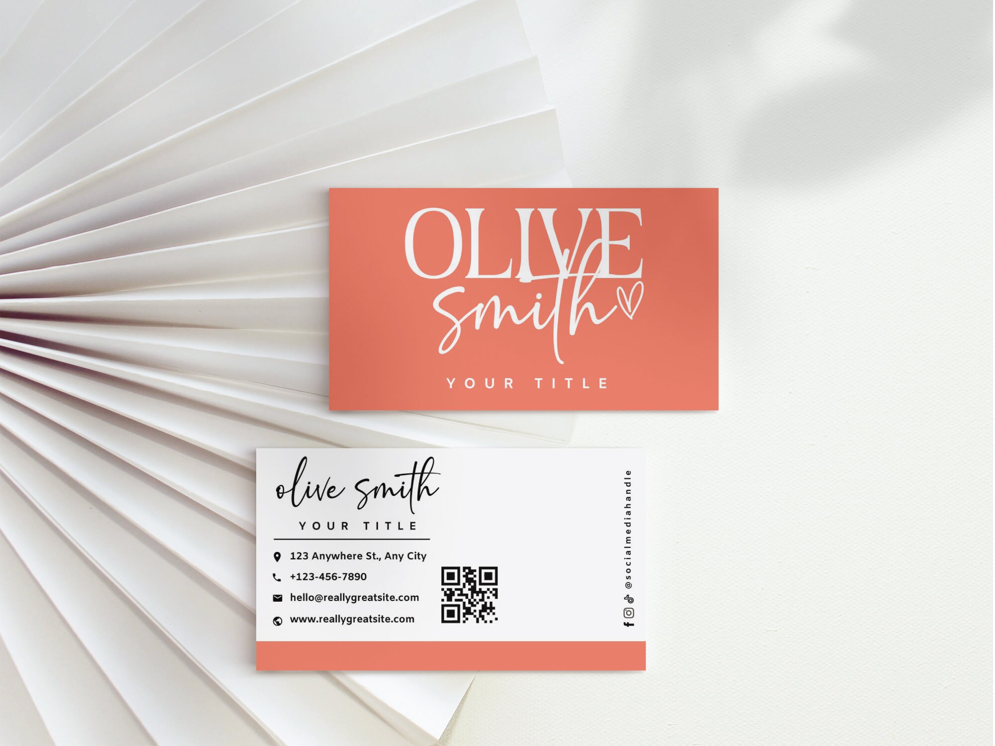Business Card Template QR Code, Instant Download, Printable Business ...