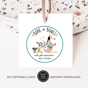 Editable Logo, Dog Logo, Pet Branding, Instant Download Logo, DIY Logo, Boutique Logo, Instant Logo, Do it Yourself Logo, Canva Logo
