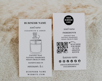 Candle Scent Sampler Card Template, Wax Melt Tester Card, Canva Card Template, Small Business Package Insert, Fragrance Tester, 2x3.5"
