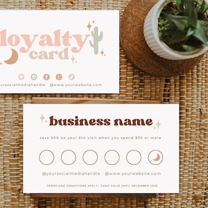 Loyalty Card Template, Instant Download, Modern Customer Loyalty Cards, Editable Rewards Card Design, Printable Loyalty Cards Canva