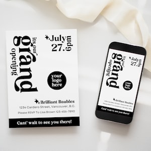 Retro Grand Opening Business Invitation Template, DIY Modern Special Event Invitation, IG Story Invite Template, Text Invitations - JOY