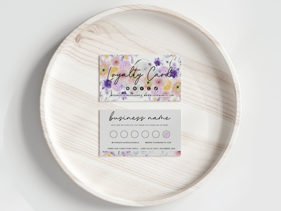 Loyalty Card Template, Instant Download, Modern Customer Loyalty Cards ...