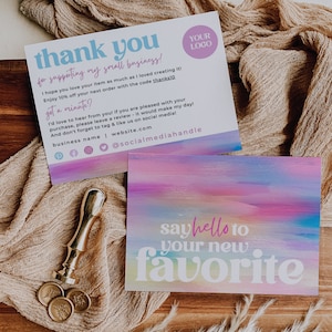 Printable Retro Thanks For Your Purchase Card, Modern Printable Thanks For Your Purchase Card, Retro Thank You Card Template, Canva