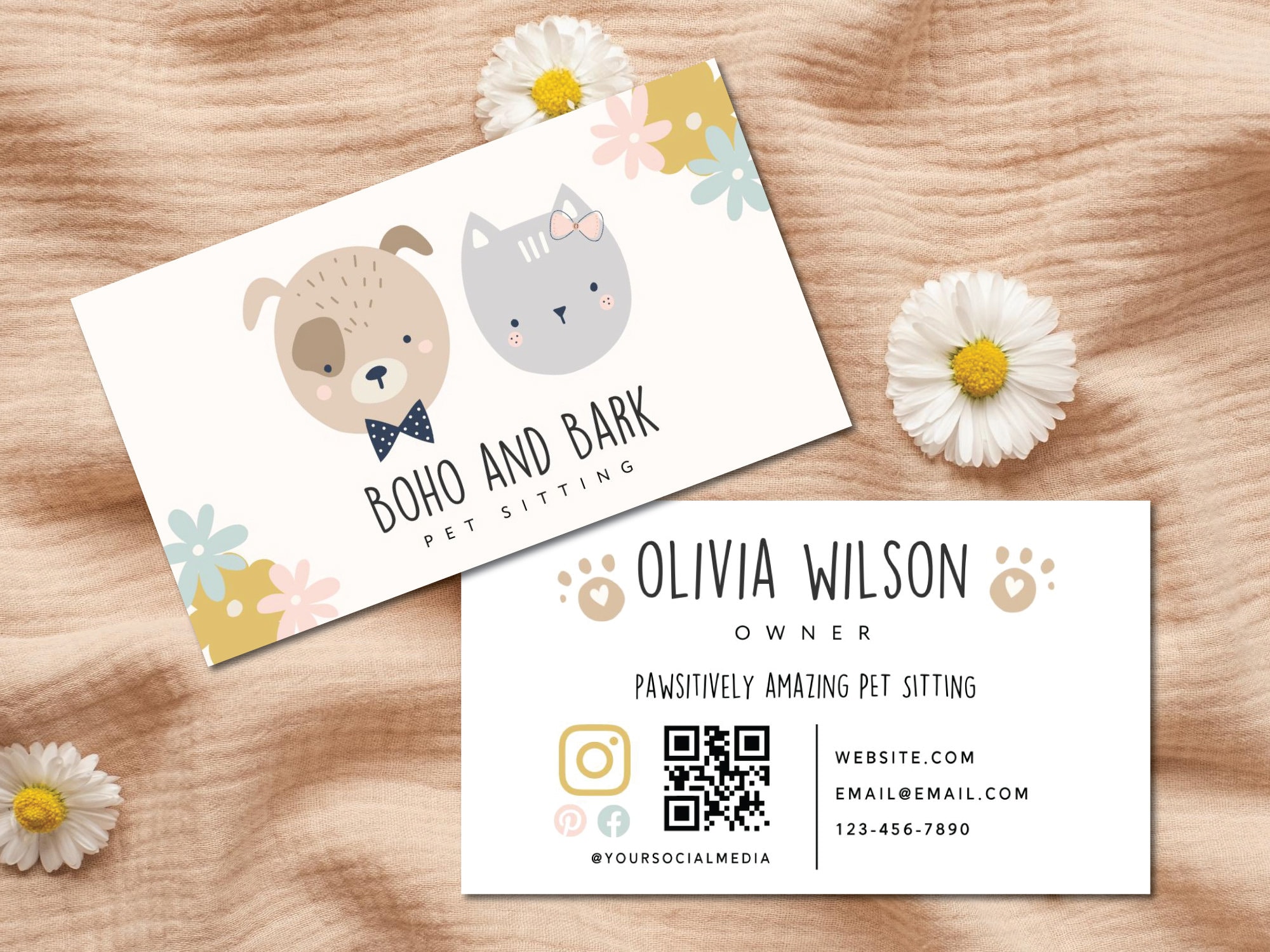 Pet Sitting Business Card Template Dog Walking Business Pet