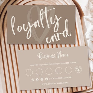 Loyalty Card Template, Instant Download, Modern Customer Loyalty Cards, Editable Rewards Card Design, Printable Loyalty Cards Canva image 3