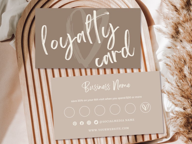 Loyalty Card Template, Instant Download, Modern Customer Loyalty Cards, Editable Rewards Card Design, Printable Loyalty Cards Canva image 3